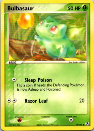 Bulbasaur 54/112 Fire Red Leaf Green (Common) (Excellent Condition)