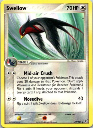 Swellow 49/107 EX Deoxys (Uncommon) (LP Condition)