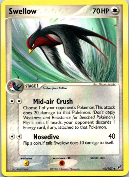 Swellow 49/107 EX Deoxys (Uncommon) (LP Condition)