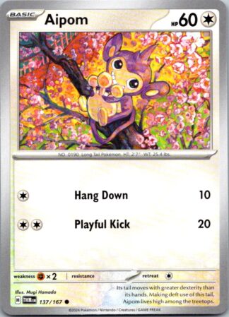 Aipom 137/167 Twilight Masquerade (Common) (NM-Exc Condition)