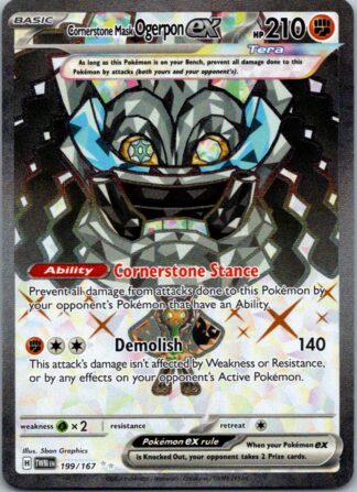 Cornerstone Mask Ogerpon ex 199/167 Twilight Masquerade (Ultra Rare) (NM-Exc Condition)