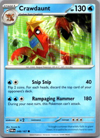 Crawdaunt 48/167 Twilight Masquerade (Common) (NM-Exc Condition)