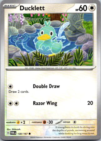 Ducklett 139/167 Twilight Masquerade (Common) (NM-Exc Condition)