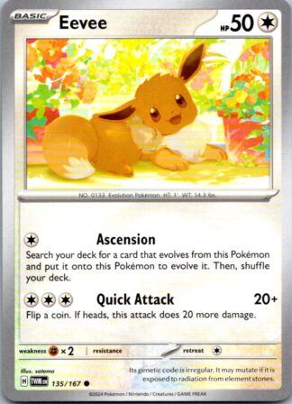 Eevee 135/167 Twilight Masquerade (Common) (NM-Exc Condition)