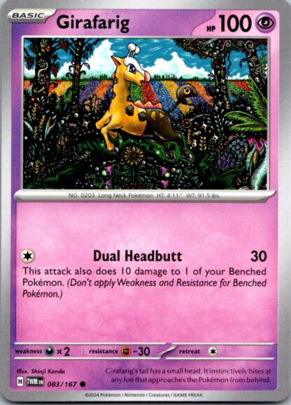 Girafarig 83/167 Twilight Masquerade (Common) (NM-Exc Condition)