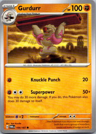 Gurdurr 104/167 Twilight Masquerade (Common) (NM-Exc Condition)