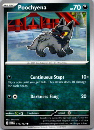 Poochyena 113/167 Twilight Masquerade (Common) (NM-Exc Condition)