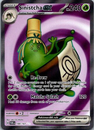 Sinistcha ex 189/167 Twilight Masquerade (Ultra Rare) (NM-Exc Condition)
