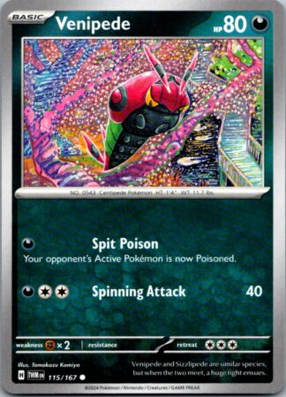 Venipede 115/167 Twilight Masquerade (Common) (NM-Exc Condition)