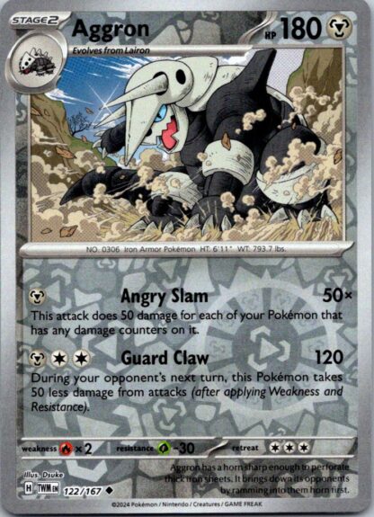 Aggron 122/167 Twilight Masquerade (Reverse Holo) (NM-Exc Condition)