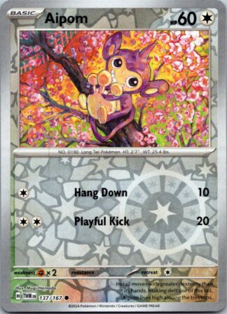 Aipom 137/167 Twilight Masquerade (Reverse Holo) (NM-Exc Condition)