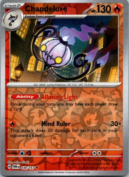 Chandelure 38/167 Twilight Masquerade (Reverse Holo) (NM-Exc Condition)