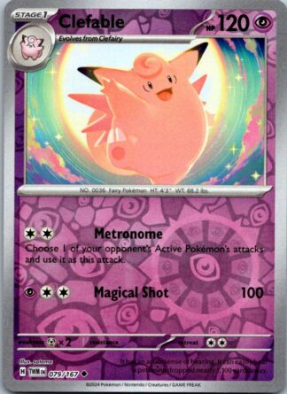 Clefable 79/167 Twilight Masquerade (Reverse Holo) (NM-Exc Condition)