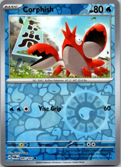 Corphish 47/167 Twilight Masquerade (Reverse Holo) (NM-Exc Condition)