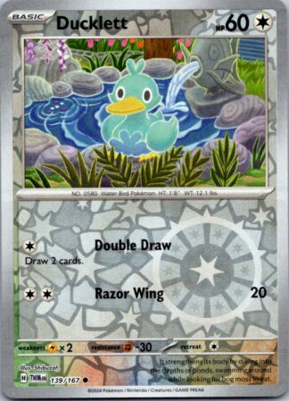 Ducklett 139/167 Twilight Masquerade (Reverse Holo) (NM-Exc Condition)