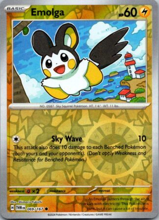 Emolga 69/167 Twilight Masquerade (Reverse Holo) (NM-Exc Condition)