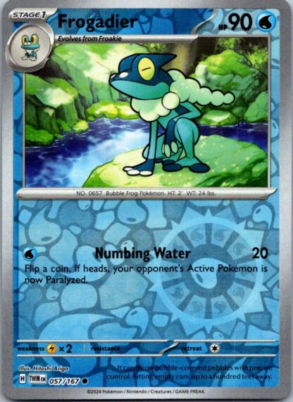 Frogadier 57/167 Twilight Masquerade (Reverse Holo) (NM-Exc Condition)