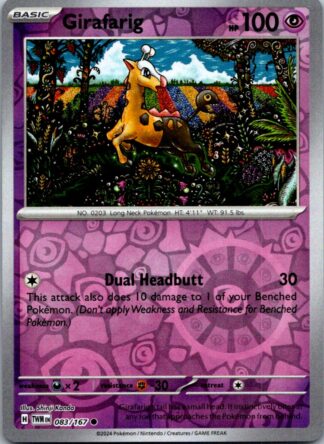 Girafarig 83/167 Twilight Masquerade (Reverse Holo) (NM-Exc Condition)