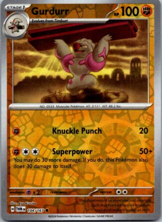 Gurdurr 104/167 Twilight Masquerade (Reverse Holo) (NM-Exc Condition)