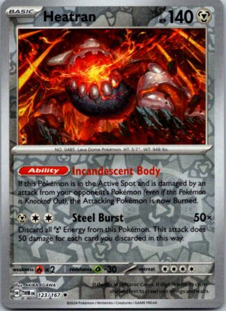Heatran 123/167 Twilight Masquerade (Reverse Holo) (NM-Exc Condition)
