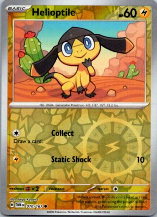 Helioptile 70/167 Twilight Masquerade (Reverse Holo) (NM-Exc Condition)