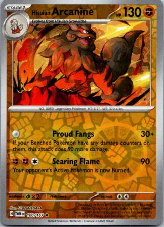 Hisuian Arcanine 100/167 Twilight Masquerade (Reverse Holo) (NM-Exc Condition)