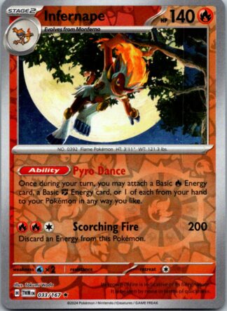Infernape 33/167 Twilight Masquerade (Reverse Holo) (NM-Exc Condition)
