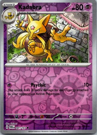 Kadabra 81/167 Twilight Masquerade (Reverse Holo) (NM-Exc Condition)