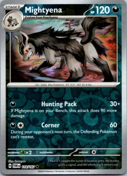 Mightyena 114/167 Twilight Masquerade (Reverse Holo) (NM-Exc Condition)