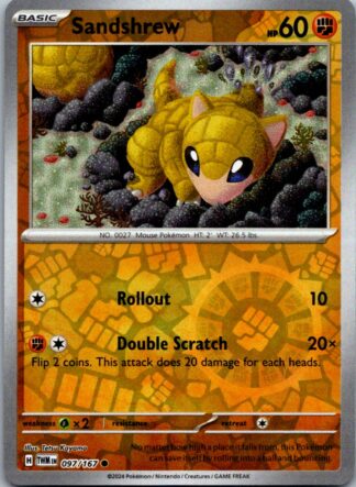 Sandshrew 97/167 Twilight Masquerade (Reverse Holo) (NM-Exc Condition)