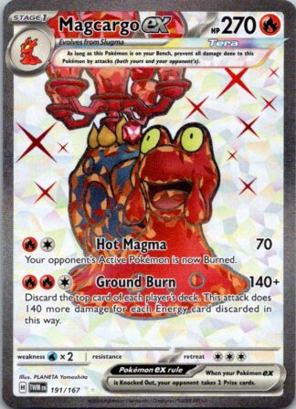 Magcargo ex 191/167 Twilight Masquerade (Ultra Rare) (NM-Exc Condition)