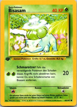 Bisasam (Bulbasaur) 44/102 GERMAN 1st Edition Base Set (Exc-LP Condition)