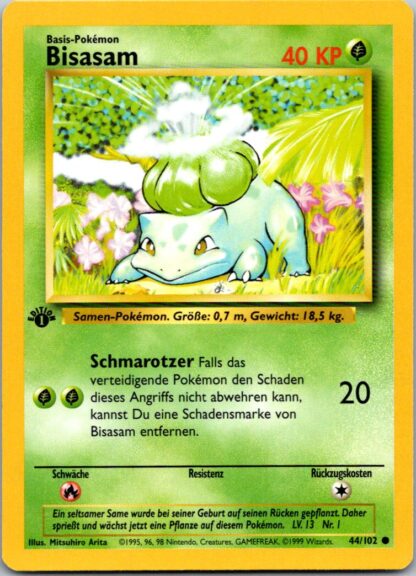Bisasam (Bulbasaur) 44/102 GERMAN 1st Edition Base Set (Exc-LP Condition)