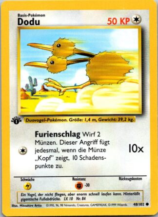Dodu (Doduo) 48/102 GERMAN 1st Edition Base Set (Exc-LP Condition)