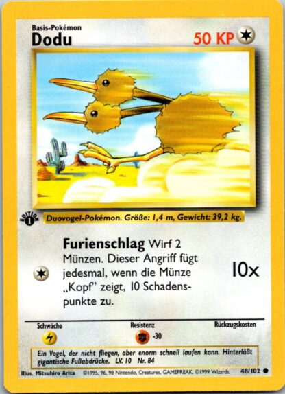 Dodu (Doduo) 48/102 GERMAN 1st Edition Base Set (Exc-LP Condition)