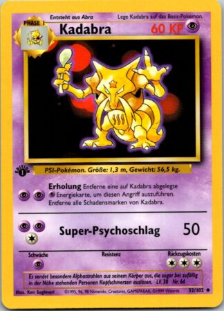 Kadabra (Kadabra) 32/102 GERMAN 1st Edition Base Set (Exc Condition)