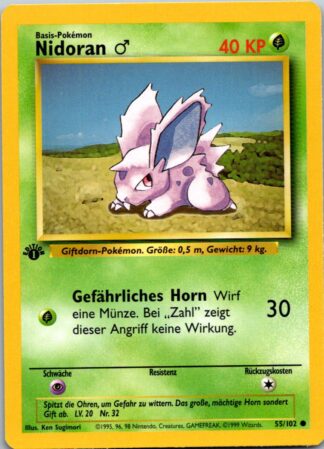 Nidoran (Nidoran) 55/102 GERMAN 1st Edition Base Set (LP Condition)