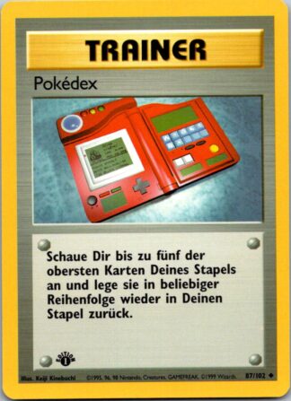 Pokedex (Pokedex) 87/102 GERMAN 1st Edition Base Set (Exc Condition)