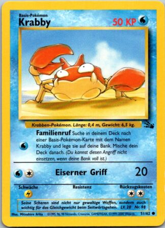Krabby (Krabby) 51/62 GERMAN Fossil (Exc Condition)