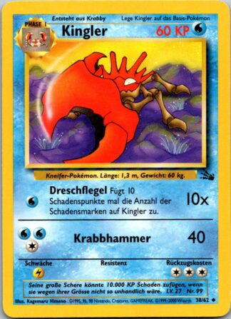 Kingler (Kingler) 38/62 GERMAN Fossil (Exc Condition)