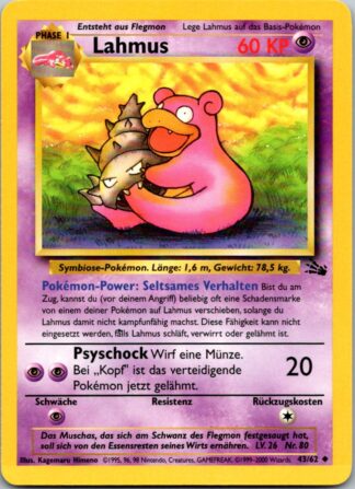 Lahmus (Slowbro) 43/62 GERMAN Fossil (Exc Condition)
