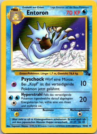 Entoron (Golduck) 35/62 GERMAN Fossil (Exc-LP Condition)