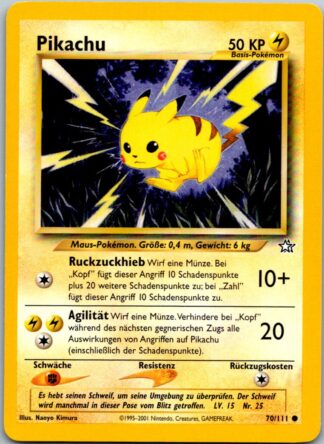 Pikachu (Pikachu) 70/111 GERMAN Neo Genesis (Exc- LP Condition)