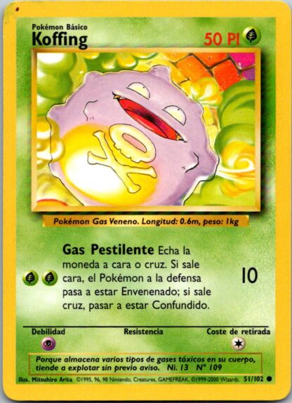 Koffing (Koffing) 51/102 SPANISH Base Set (P Condition)