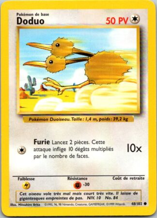 Doduo (Doduo) 48/102 FRENCH Base Set (LP Condition)