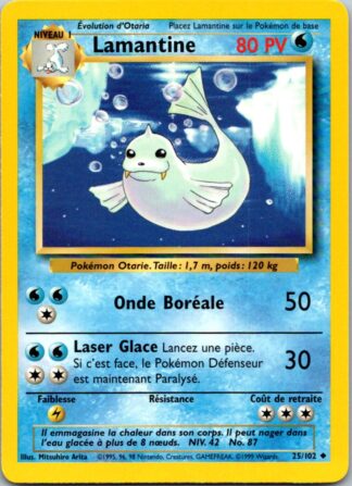 Lamantine (Dewgong) 25/102 FRENCH Base Set (Exc Condition)
