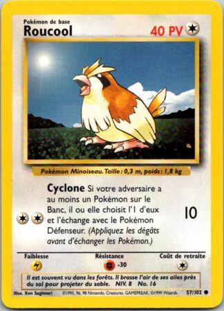 Roucool (Pidgey) 57/102 FRENCH Base Set (Exc Condition)