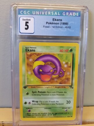 Ekans 46/62 Fossil (1st Edition) CGC Graded 5