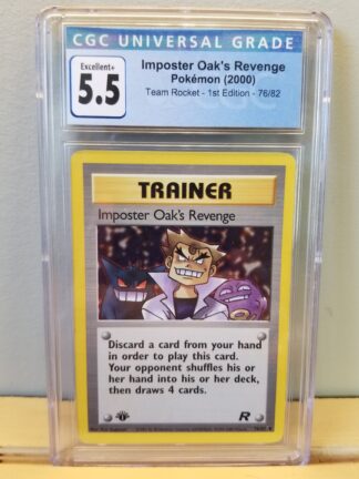 Imposter Oak's Revenge 76/82 Team Rocket (1st Edition) CGC Graded 5.5