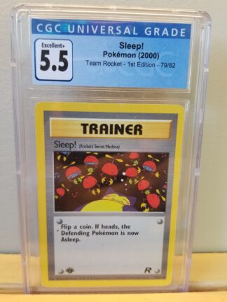Sleep! 79/82 Team Rocket (1st Edition) CGC Graded 5.5